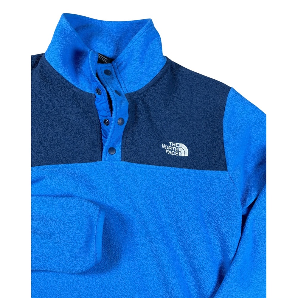The North Face Mens TKA 100 Glacier Snap Fleece Pullover Blue Small NF0A48KM